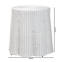 bali and pari Palm White Rattan Console Table