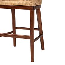 bali & pari Papua Rustic Acacia Wood & Rattan Counter Stool