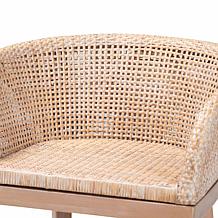 bali & pari Papua Rustic Acacia Wood & Rattan Counter Stool