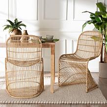 bali and pari Rosalba Rattan Dining Chair Set