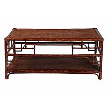 bali and pari Sebalio Rectangular Rattan Coffee Table with Shelf