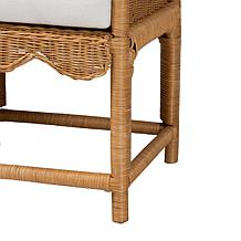 bali and pari Serenay Bohemian Scallop Rattan Accent Bench