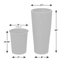 Balkene Home Noah Round Wicker Planter 2-Piece Set - Mocha