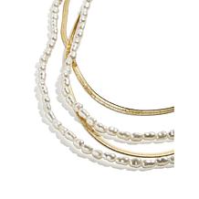 BAUBLEBAR 20" Goldtone Simulated Pearl Layered Necklace