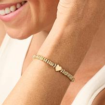 BAUBLEBAR Amara Goldtone Clear Stone Heart  Stretch Bracelet
