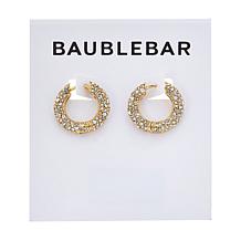 BAUBLEBAR Carina Goldtone Clear Stone Hoop Earrings