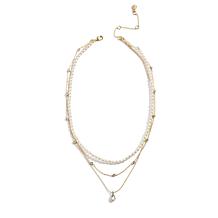 BAUBLEBAR Goldtone Triple Layer Pearlized Necklace