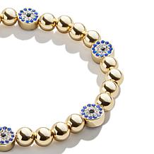 BAUBLEBAR Isabella Evil Eye Crystal & Multicolor Bead Stretch Bracelet