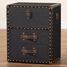 Baxton Studio Agatha Vintage Storage Trunk with Canvas and Wood Frame