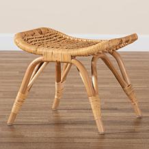 Baxton Studio Bernardo Modern Bohemian Rattan Ottoman