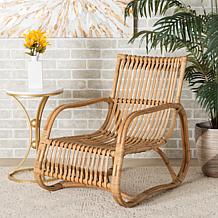 Baxton Studio Blanca Modern Bohemian Natural Rattan Accent Chair