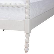 Baxton Studio Caliana Bobbin King Four Poster Wood Platform Bed -Brown