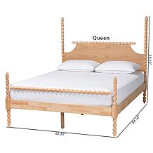 Baxton Studio Caliana Bobbin Queen Four Poster Platform Bed - Brown