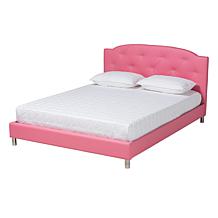 Baxton Studio Canterbury Glam Faux Leather Full 3 Piece Bedroom Set