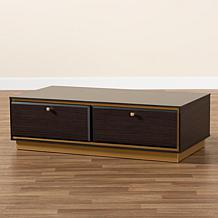Baxton Studio Cormac Mid-Century Modern Metal 2-Drawer Coffee Table
