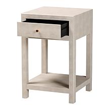 Baxton Studio Dansby Faux Shagreen Wood End Table with Drawer
