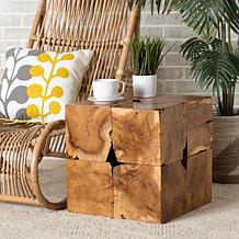 Baxton Studio Eldora Rustic Transitional Teak Root End Table