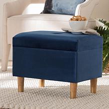 Baxton Studio Elias Velvet Storage Ottoman
