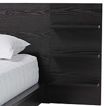 Baxton Studio Elina Queen Walnut Brown Wood Platform Bed with Shelves