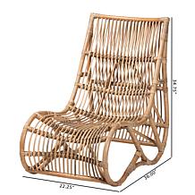 Baxton Studio Genera Modern Bohemian Natural Rattan Lounge Chair