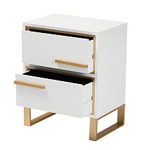 Baxton Studio Giolla Contemporary Wood and Metal 2 Drawer End Table