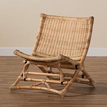Baxton Studio Herrara Modern Bohemian Rattan Foldable Lounge Chair