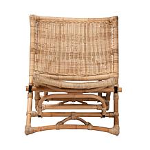 Baxton Studio Herrara Modern Bohemian Rattan Foldable Lounge Chair
