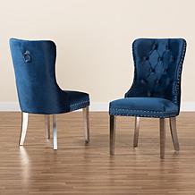 Baxton Studio Honora Contemporary Fabric 2 Piece Dining Chair Set