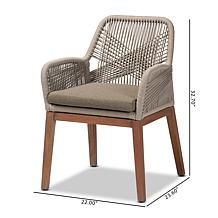 Baxton Studio Jennifer Mid-Century Transitional Grey Dining Arm Chair