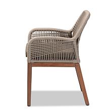 Baxton Studio Jennifer Mid-Century Transitional Grey Dining Arm Chair
