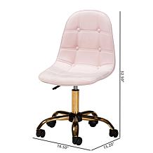 Baxton Studio Kabira Contemporary Fabric and Metal Swivel Office Chair