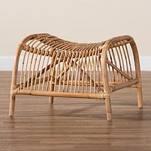 Baxton Studio Lamaria Modern Bohemian Rattan Footstool