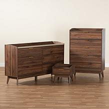 Baxton Studio Lena Mid Century Finished Wood 3 Piece Storage Set