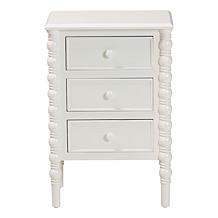 Baxton Studio Malinda Classic Wood End Table with 3 Storage Drawers