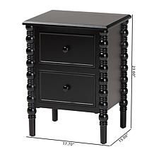 Baxton Studio Malinda Classic Wood End Table with Two Drawers