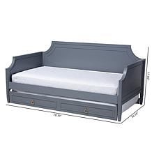 Baxton Studio Mariana Classic Wood Full Size Daybed with Twin Trundle