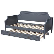 Baxton Studio Mariana Classic Wood Full Size Daybed with Twin Trundle