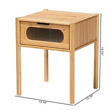 Baxton Studio Naresh Mid-Century Modern Bamboo Wood 1 Drawer End Table