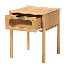 Baxton Studio Naresh Mid-Century Modern Bamboo Wood 1 Drawer End Table