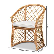 Baxton Studio Orchard Modern Upholstered and Rattan Dining Chair