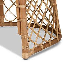 Baxton Studio Orchard Modern Upholstered and Rattan Dining Chair