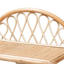 Baxton Studio Redell Modern Bohemian Rattan 3-Tier Display Shelf