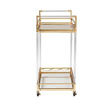 Baxton Studio Savannah Contemporary Metal and Glass Wine Cart