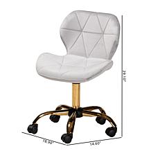 Baxton Studio Savara Contemporary Fabric and Metal Swivel Office Chair