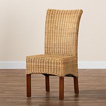 Baxton Studio Shamara Modern Bohemian Rattan and Wood Dining Chair