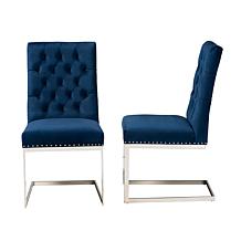 Baxton Studio Sherine Contemporary Fabric 2 Piece Dining Chair Set
