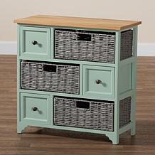 Baxton Studio Valtina Modern Wood 3 Drawer Storage Unit with Baskets