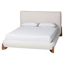 Baxton Studio Vinicio Mid-Century Modern King Set with Bed and Bench