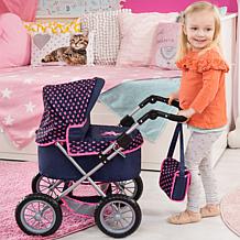 Bayer: Baby Doll Pram - Adjustable Trendy Stroller, Pink/Blue