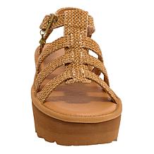 BEARPAW Delilah Raffia Gladiator Platform Sandal